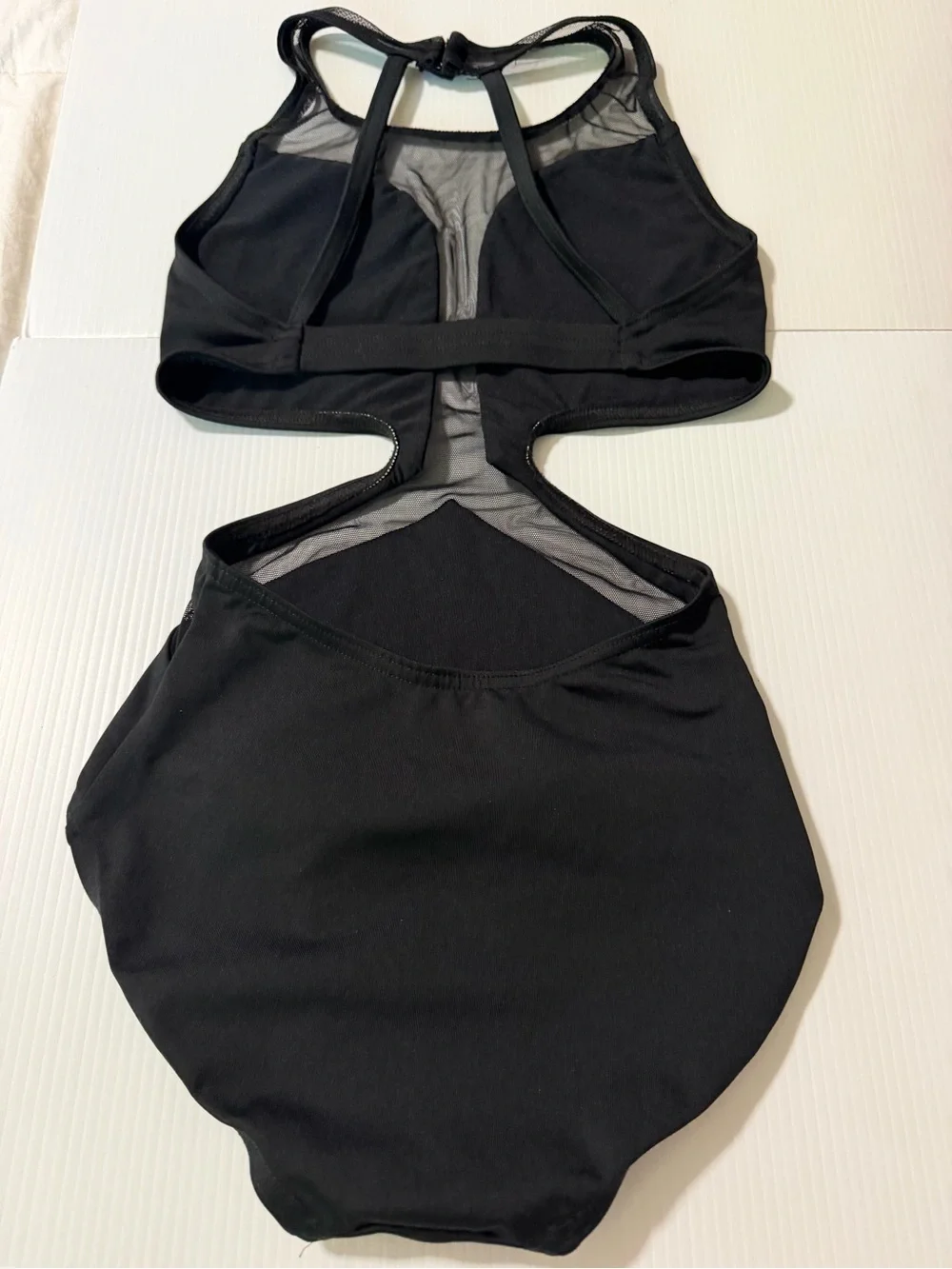 BP design solo illusion black open back Dance Costume contemporary acro adult XS
